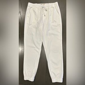 C&C California Women’s White Jogger Pants Tie Waist EUC